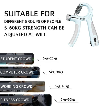 Adjustable 5-60Kg Hand Grip Strengthener with Counter - Ultimate Forearm and Wrist Exerciser for Muscle Building