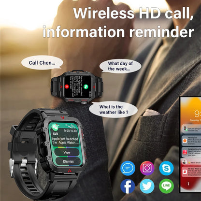 Men's Smart Watch with LED Flashlight - Ultimate Outdoor Sports Companion & Health Monitor