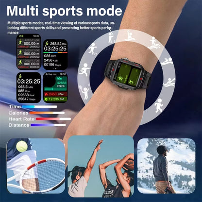 Men's Smart Watch with LED Flashlight - Ultimate Outdoor Sports Companion & Health Monitor