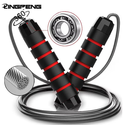 Adjustable Tangle-Free Speed Jump Rope with Ball Bearings & Foam Handles for Home Workouts and Fitness