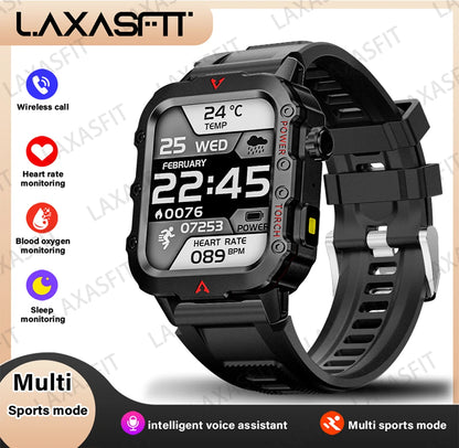 Men's Smart Watch with LED Flashlight - Ultimate Outdoor Sports Companion & Health Monitor
