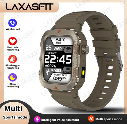 Men's Smart Watch with LED Flashlight - Ultimate Outdoor Sports Companion & Health Monitor