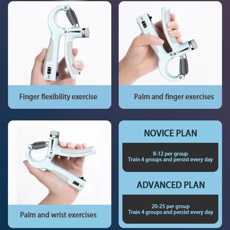 Adjustable 5-60Kg Hand Grip Strengthener with Counter - Ultimate Forearm and Wrist Exerciser for Muscle Building