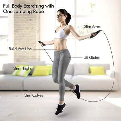 Adjustable Tangle-Free Speed Jump Rope with Ball Bearings & Foam Handles for Home Workouts and Fitness