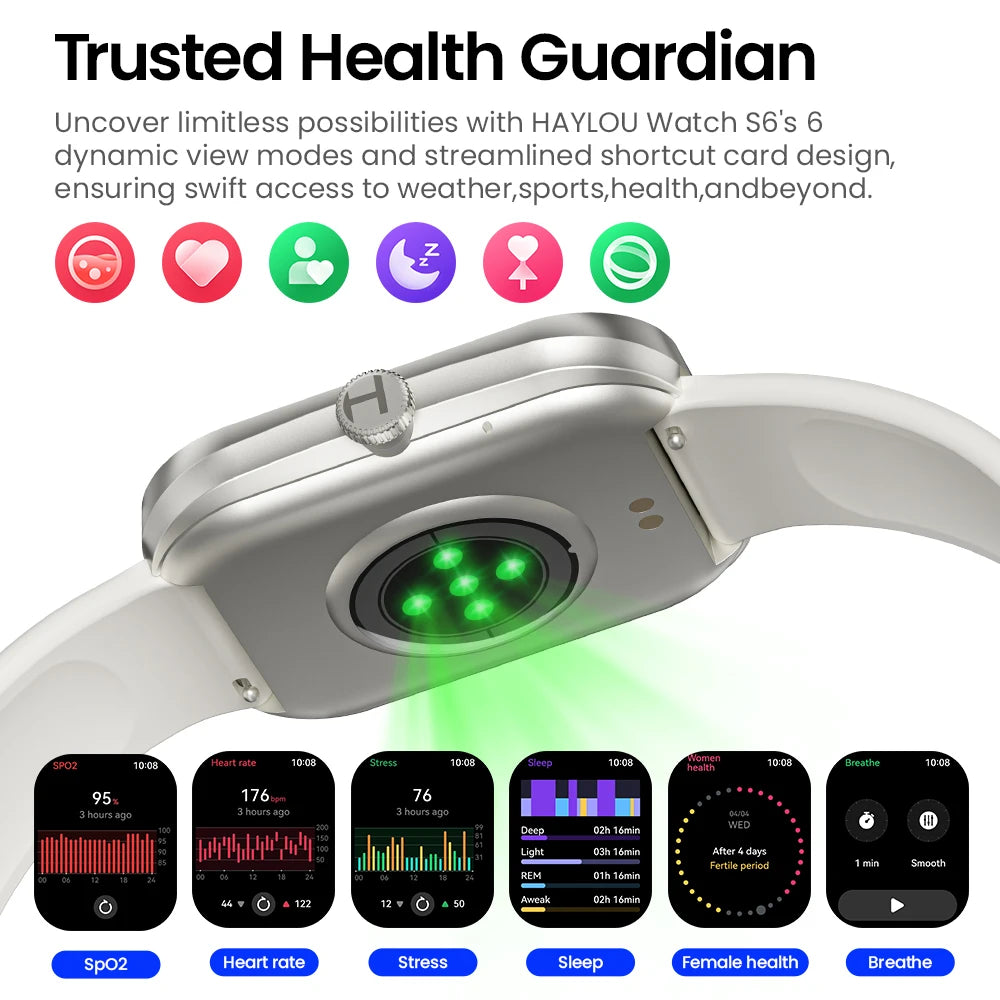 S6 Smart Watch for Men - Voice Calling, Health Monitoring, IP68 Waterproof, Smart Notifications & Voice Assistant
