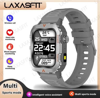 Men's Smart Watch with LED Flashlight - Ultimate Outdoor Sports Companion & Health Monitor