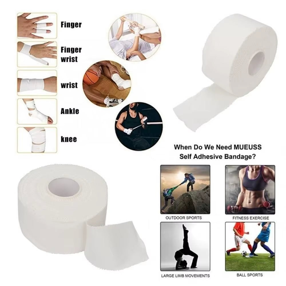 Premium Waterproof Cotton Adhesive Tape for Sports Injuries - 12.5/25/50mm Rolls, Elastic Bandage for Muscle Support