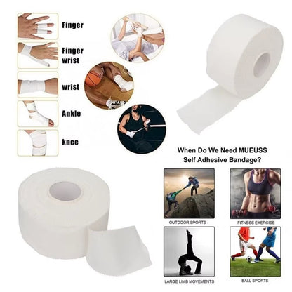 Premium Waterproof Cotton Adhesive Tape for Sports Injuries - 12.5/25/50mm Rolls, Elastic Bandage for Muscle Support
